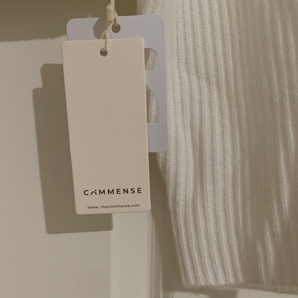 Commense White Ribbed Women's Sweatshirt - Picture 2 of 3